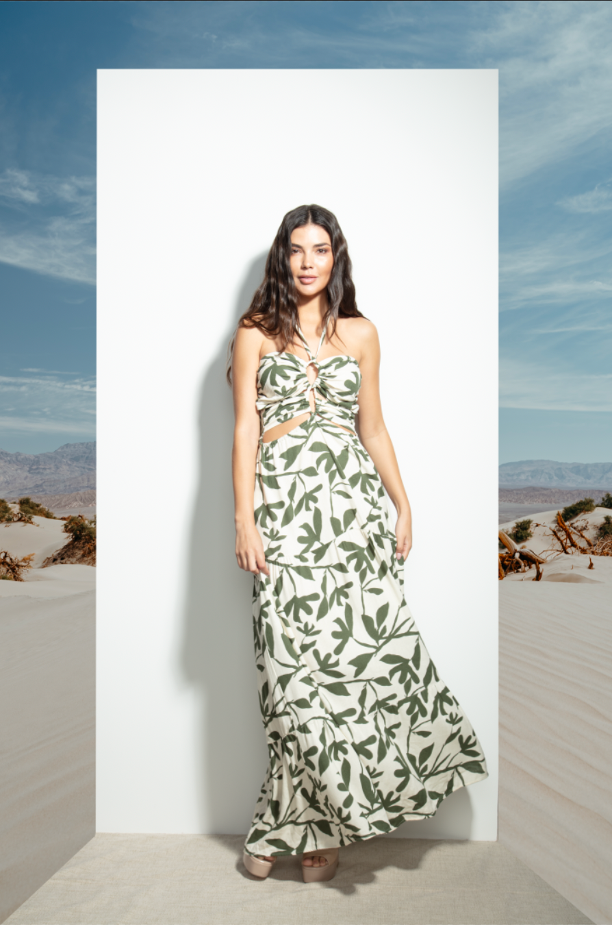 Linen dress Green
